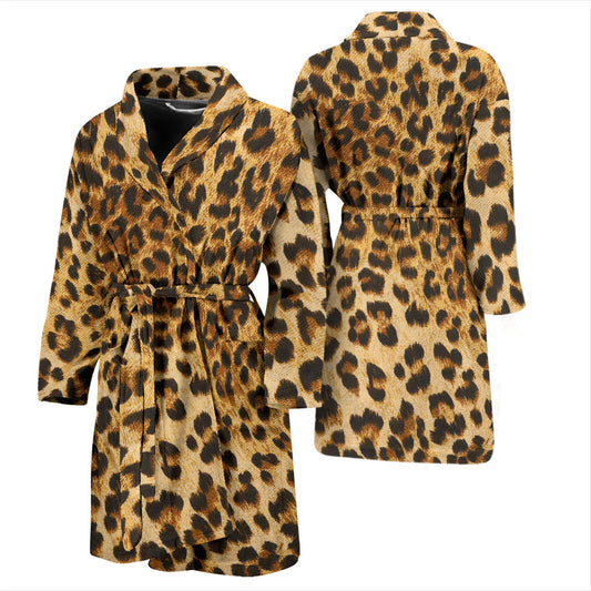 Mens Leopard Print Bath Robe