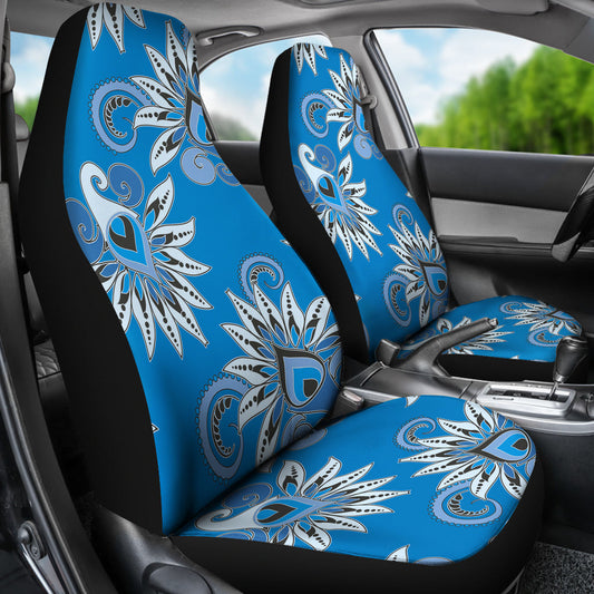 Blue Floral Decor Car Seat Covers