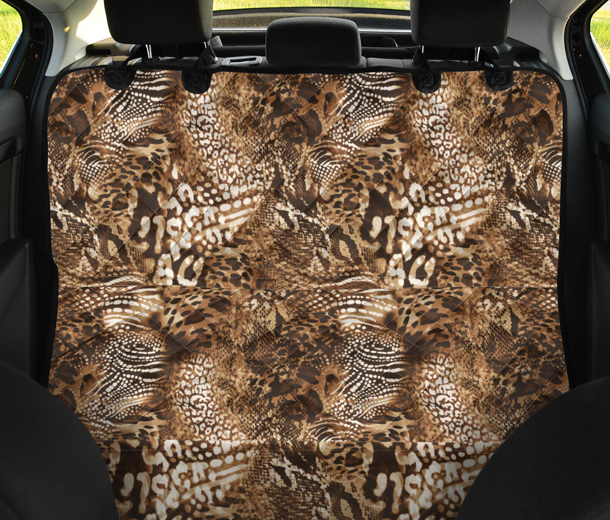 Animal Print Car Back Seat Pet Cover
