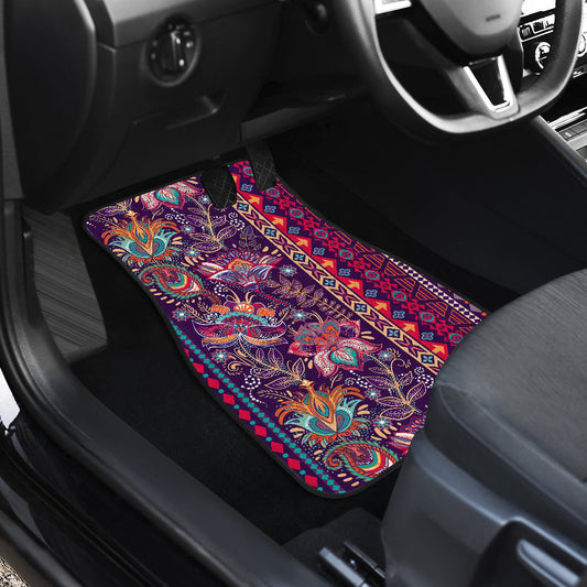 Red Persian Print Car Floor Mats