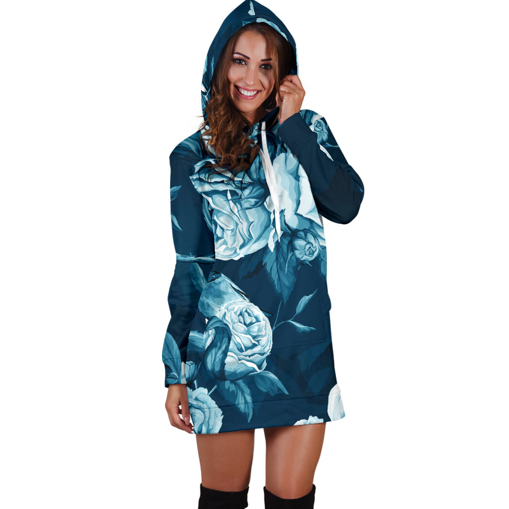 Blue Roses 4XL Hoodie Dress