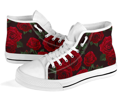 Red Roses High Top Shoes