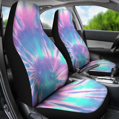 Pink and Blue Tie Dye Printed Car Seat Covers