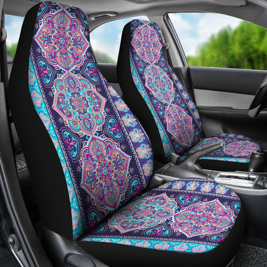 Blue Purple Persian Print Car Seat Covers