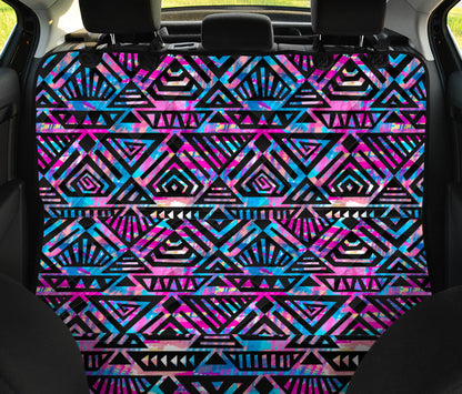 Blue Pink Abstract Tribal Car Back Seat Pet Cover