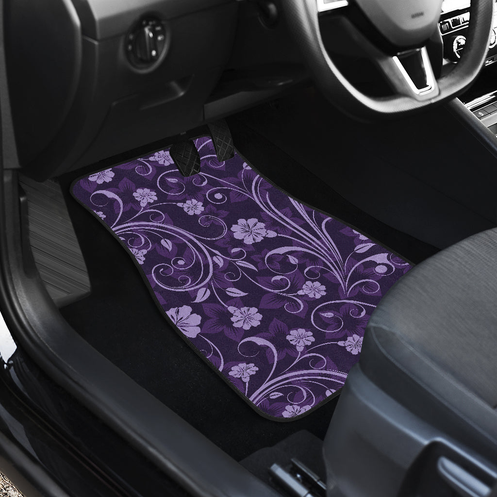 Purple Floral Car Floor Mats