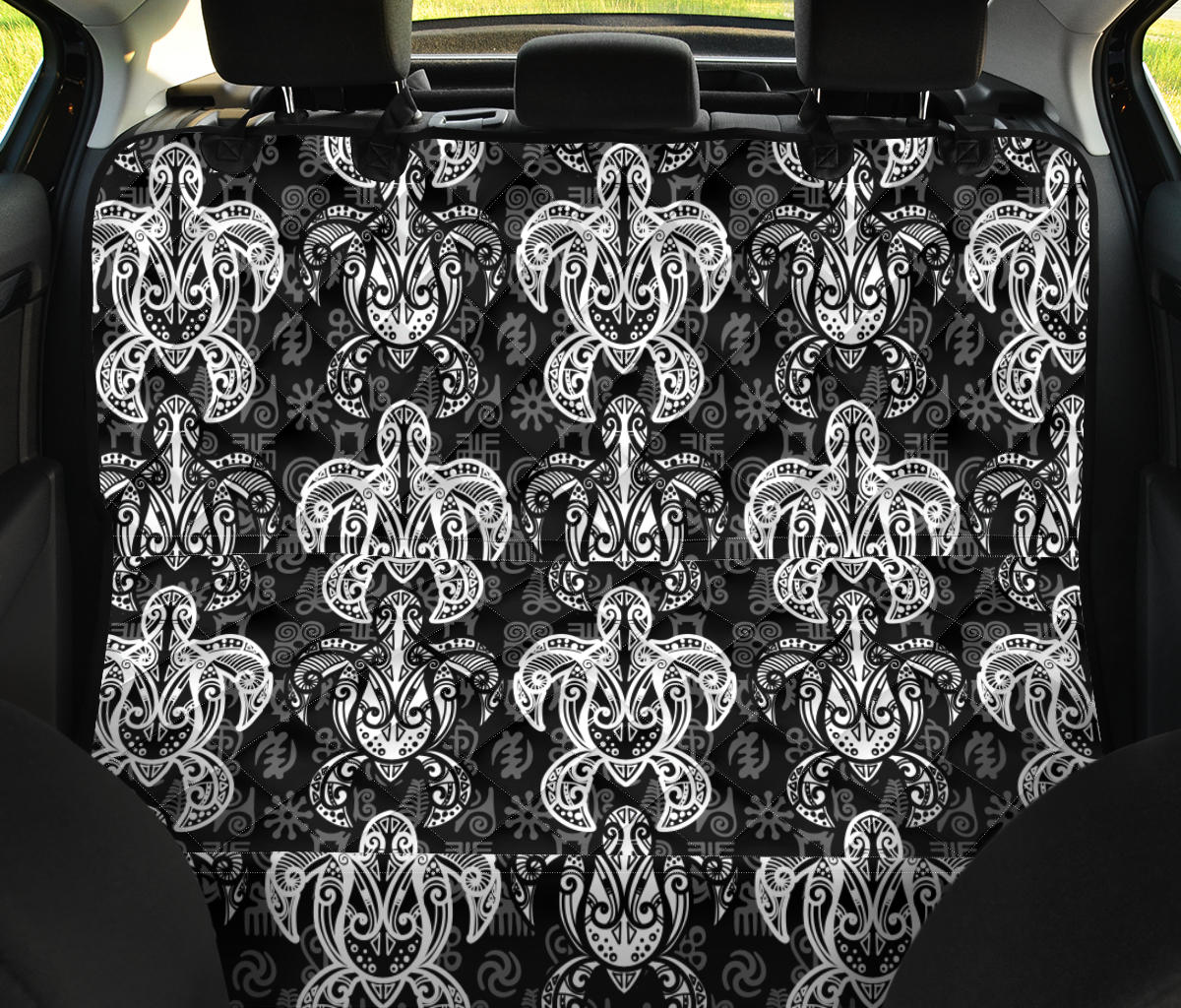 Tribal Turtle Car Back Seat Pet Cover