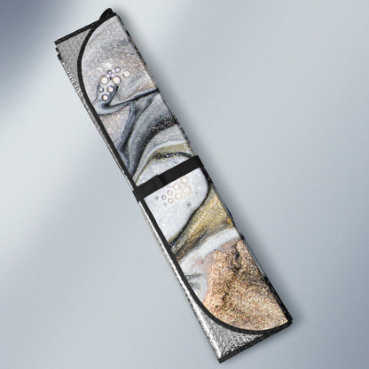 Gold Marble Print Car Sun Shades