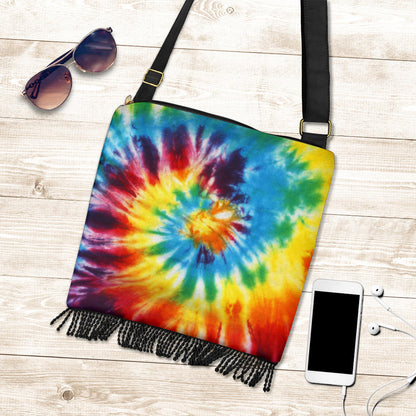 Colorful Tie Dye Abstract Art Crossbody Bag
