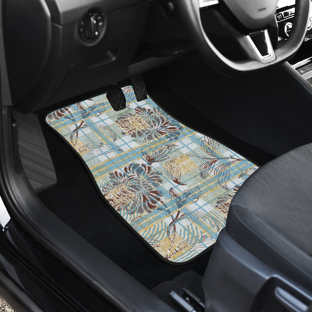 Floral Plaid Car Floor Mats