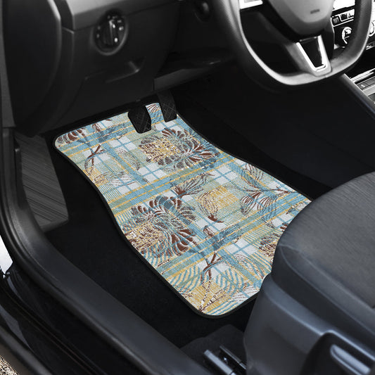 Floral Plaid Car Floor Mats