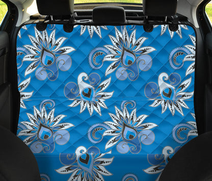 Blue Floral Decor Car Back Seat Pet Cover