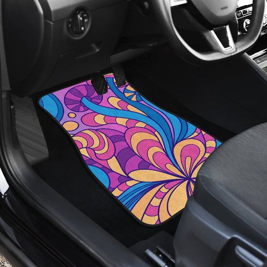 Colorful Psychedelic Decor Car Floor Mats