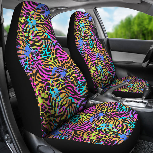 Colorful Abstract Animal Print Car Seat Covers