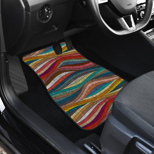 Colorful Abstract Waves Car Floor Mats