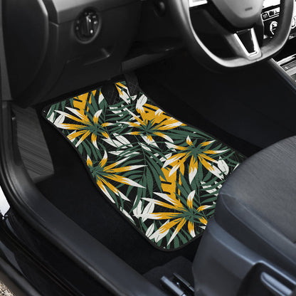 Green Yellow Leaves Car Floor Mats