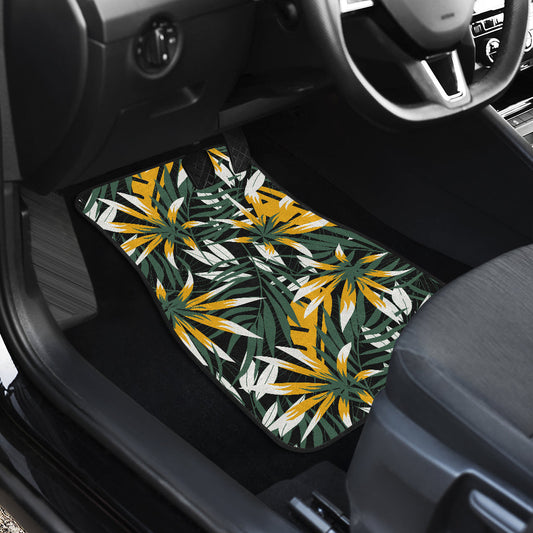 Green Yellow Leaves Car Floor Mats