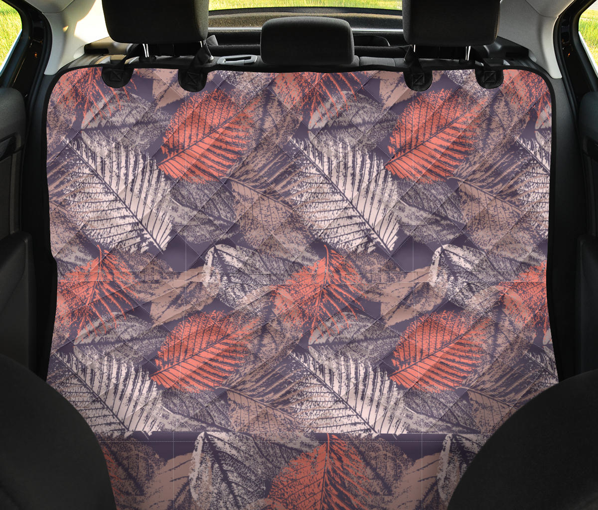 Vintage Leaves Car Back Seat Pet Cover