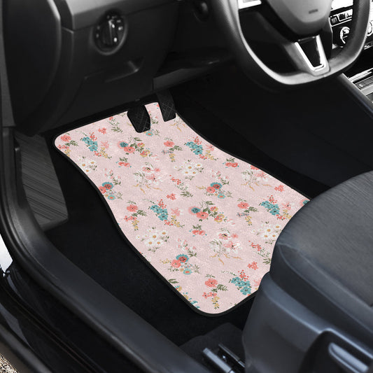 Pink Floral Car Floor Mats