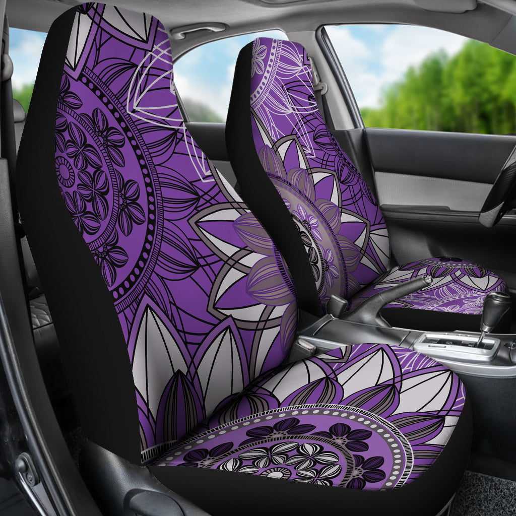 Purple Floral Mandalas Car seat Covers