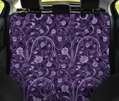 Purple Floral Car Back Seat Pet Cover