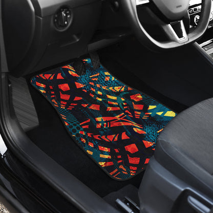 Orange Yellow Abstract Car Floor Mats
