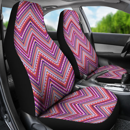 Pink Ethnic Zig Zag Car Seat Covers
