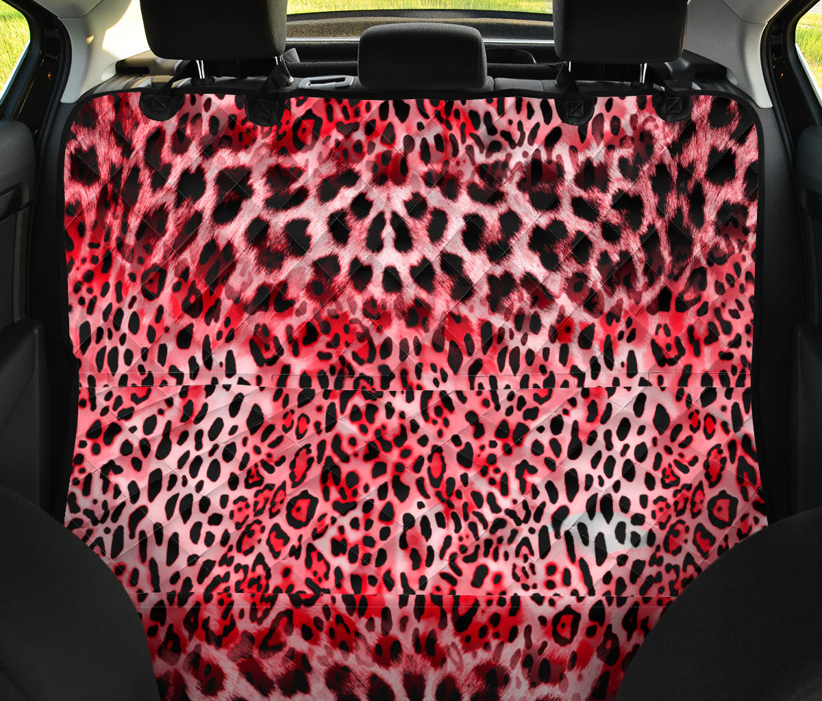 Pink Leopard Print Car Back Seat Pet Cover