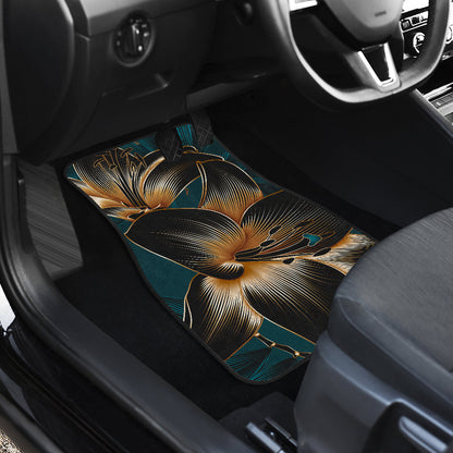 Dark Floral Car Floor Mats