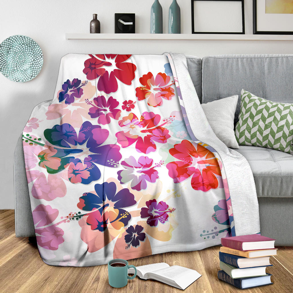 Colorful Aloha Flowers Blanket