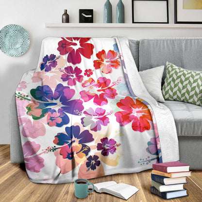 Colorful Aloha Flowers Blanket