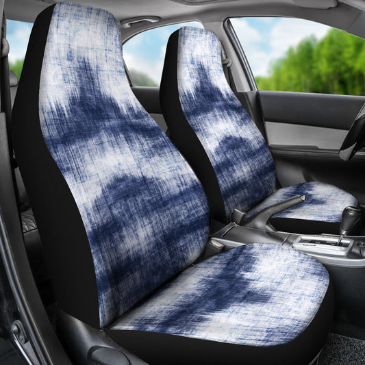 Denim Blue Abstract Car Seat Covers