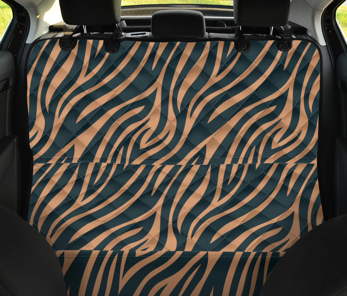 Brown Abstract Car Back Seat Pet Cover