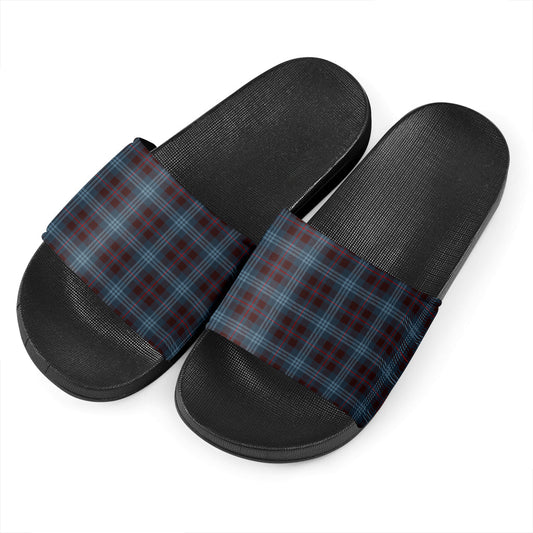 Blue Plaid Slide Sandals