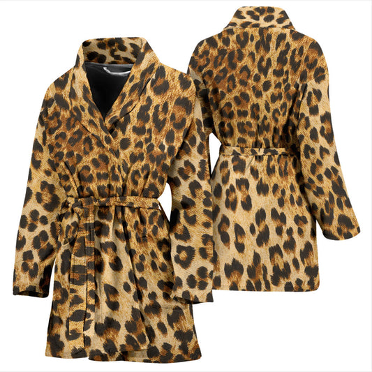 Womens Leopard Print Bath Robe