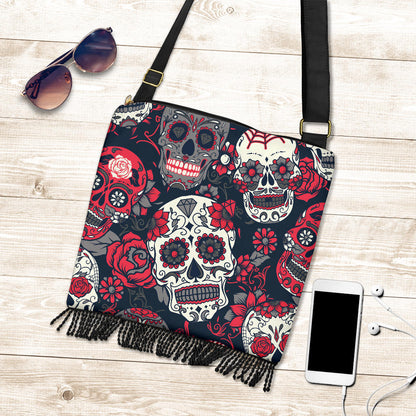 Sugar Skulls & Roses Crossbody Bag