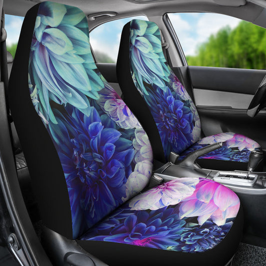 Blue Pink Floral Car Seat Covers