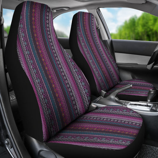 Purple Boho Stripes Decor V3 Car Seat Covers