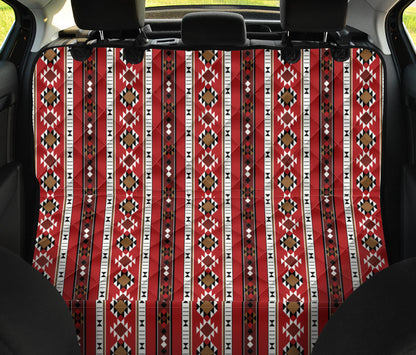 Red Ethnic Stripes Car Back Seat Pet Cover