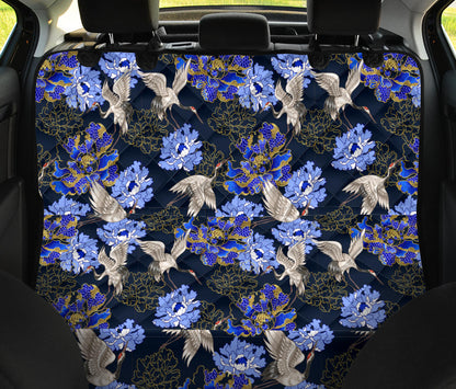 Blue Flowers Car Back Seat Pet Cover