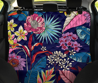 Colorful Flowers Car Back Seat Pet Cover