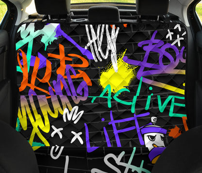 Colorful Graffiti Car Back Seat Pet Cover