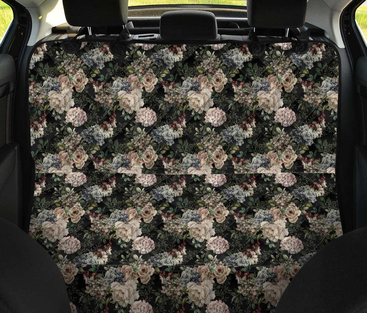 Floral Pattern Car Back Seat Pet Cover