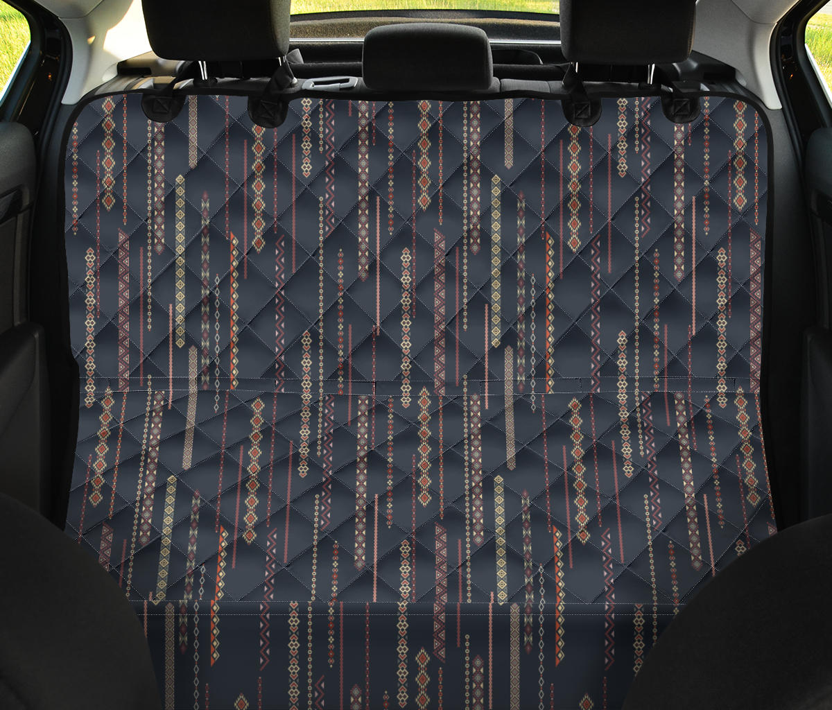 Boho Chic Bohemian Stripes Car Back Seat Pet Cover