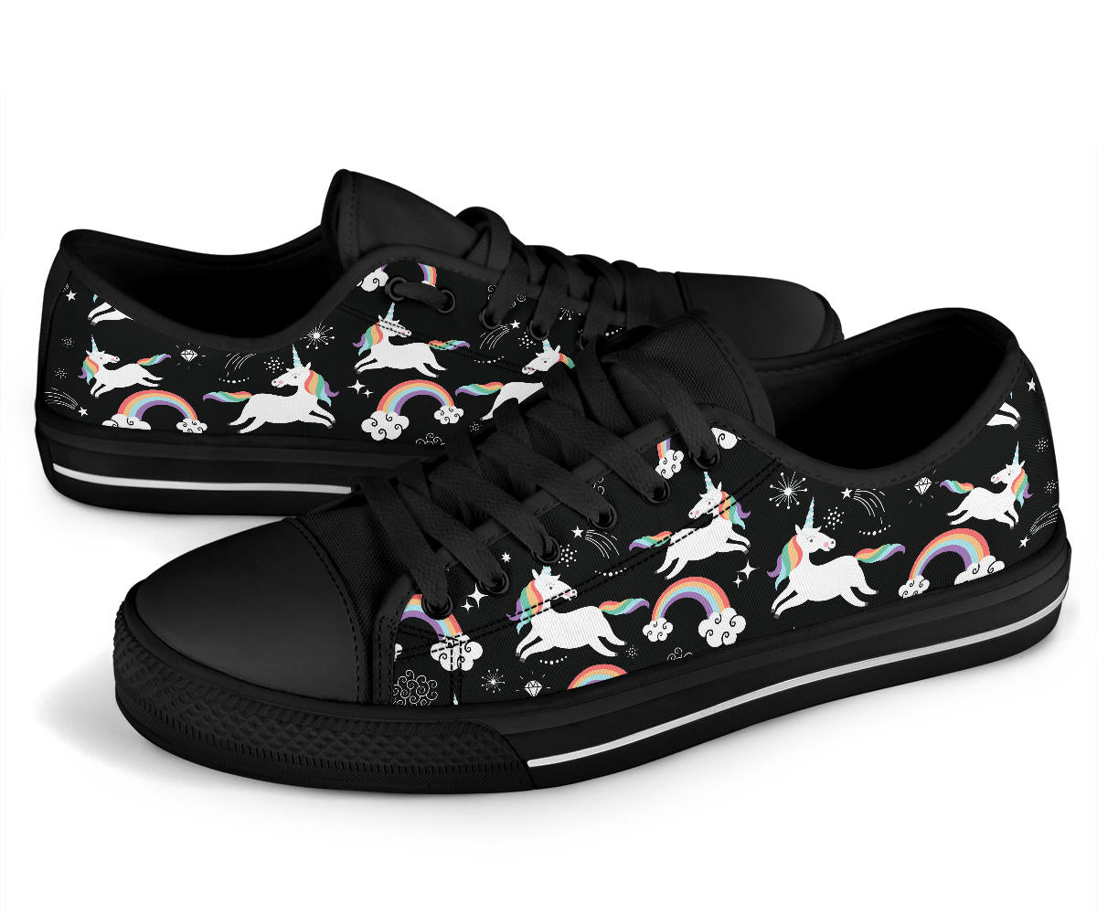 Cute Unicorn Shoes Black Sole
