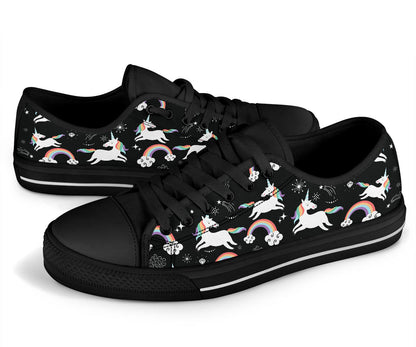 Cute Unicorn Shoes Black Sole