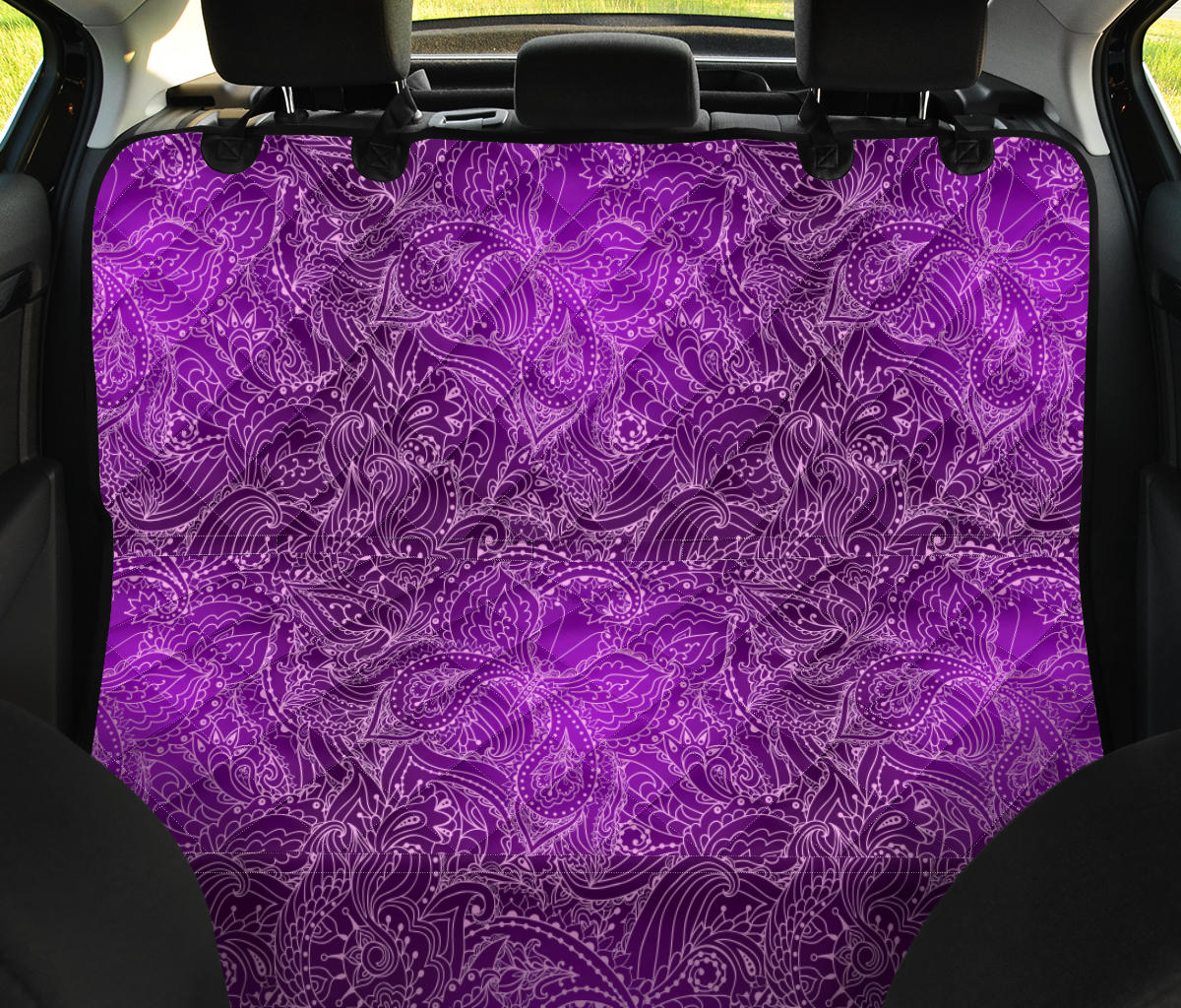 Purple Elegant Decor Car Back Seat Pet Cover