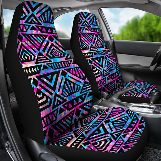 Blue Pink Abstract Tribal Car Seat Covers