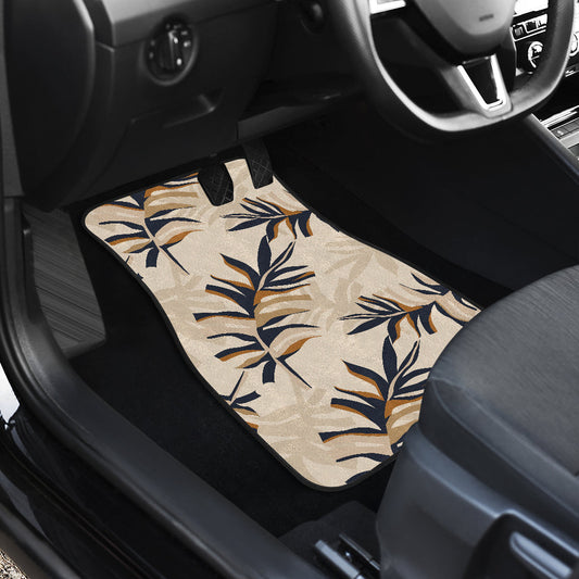 Beige Leaves 2 Car Floor Mats