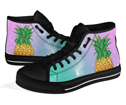 Cute Pineapple Shoes Black Sole High Top Shoes – product image 3